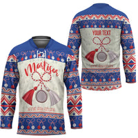 Personalized Moldova Christmas Hockey Jersey Martisor Moldova Traditional - Wonder Print Shop