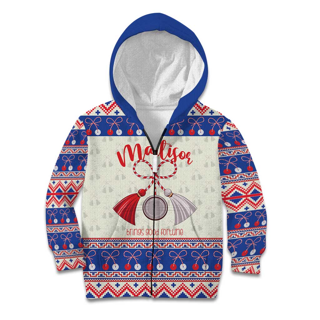 Personalized Moldova Christmas Kid Hoodie Martisor Moldova Traditional - Wonder Print Shop