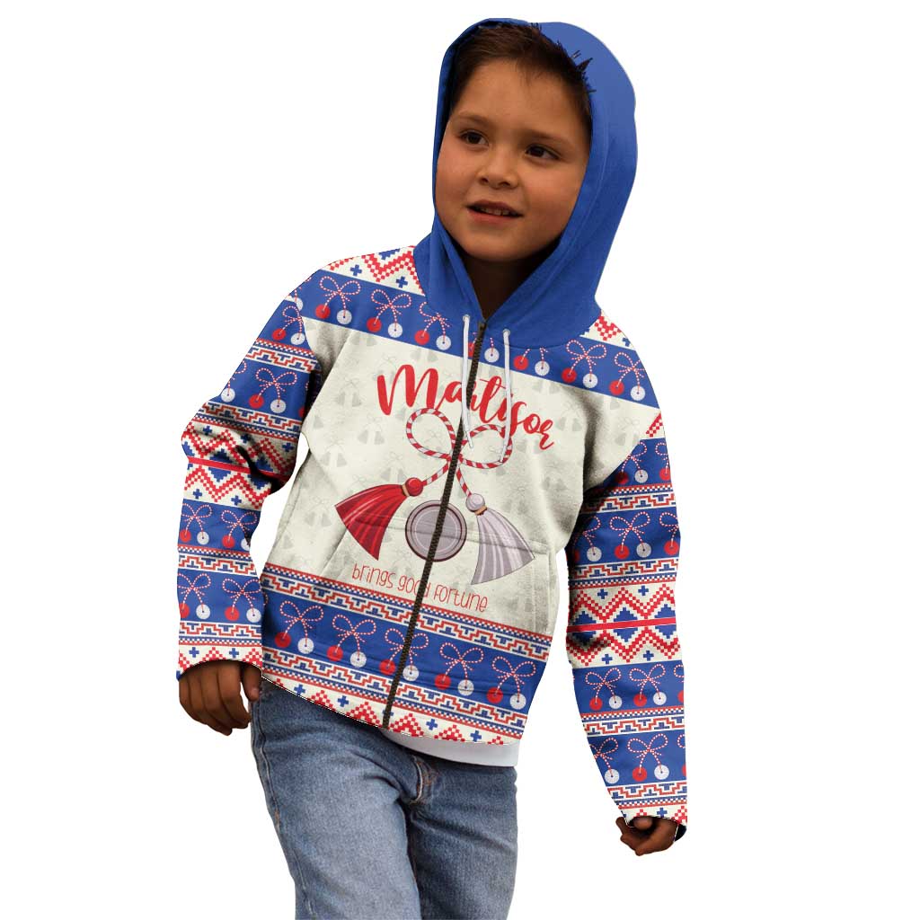 Personalized Moldova Christmas Kid Hoodie Martisor Moldova Traditional - Wonder Print Shop