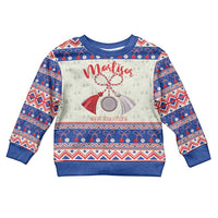 Personalized Moldova Christmas Kid Ugly Christmas Sweater Martisor Moldova Traditional - Wonder Print Shop