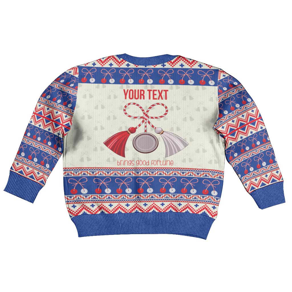 Personalized Moldova Christmas Kid Ugly Christmas Sweater Martisor Moldova Traditional - Wonder Print Shop