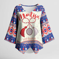 Personalized Moldova Christmas Kimono Sleeve Blouse Martisor Moldova Traditional - Wonder Print Shop