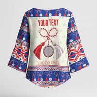 Personalized Moldova Christmas Kimono Sleeve Blouse Martisor Moldova Traditional - Wonder Print Shop