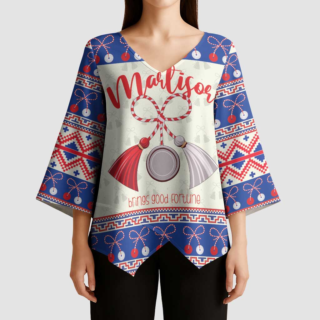 Personalized Moldova Christmas Kimono Sleeve Blouse Martisor Moldova Traditional - Wonder Print Shop