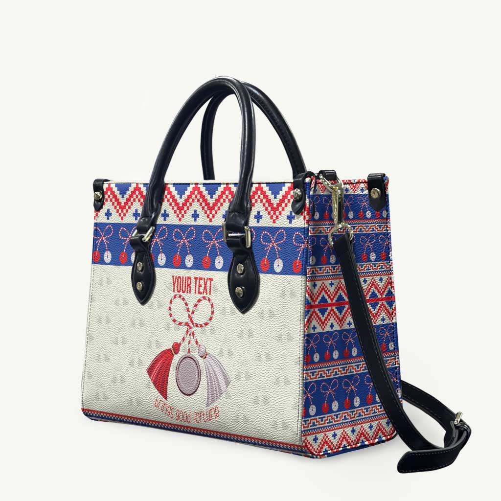 Personalized Moldova Christmas Leather Bag Martisor Moldova Traditional - Wonder Print Shop