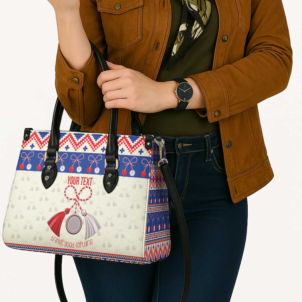 Personalized Moldova Christmas Leather Bag Martisor Moldova Traditional - Wonder Print Shop