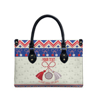 Personalized Moldova Christmas Leather Bag Martisor Moldova Traditional - Wonder Print Shop