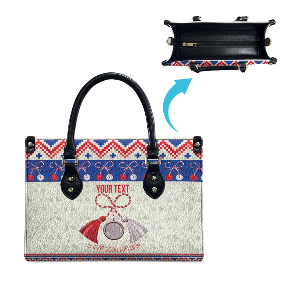 Personalized Moldova Christmas Leather Bag Martisor Moldova Traditional - Wonder Print Shop