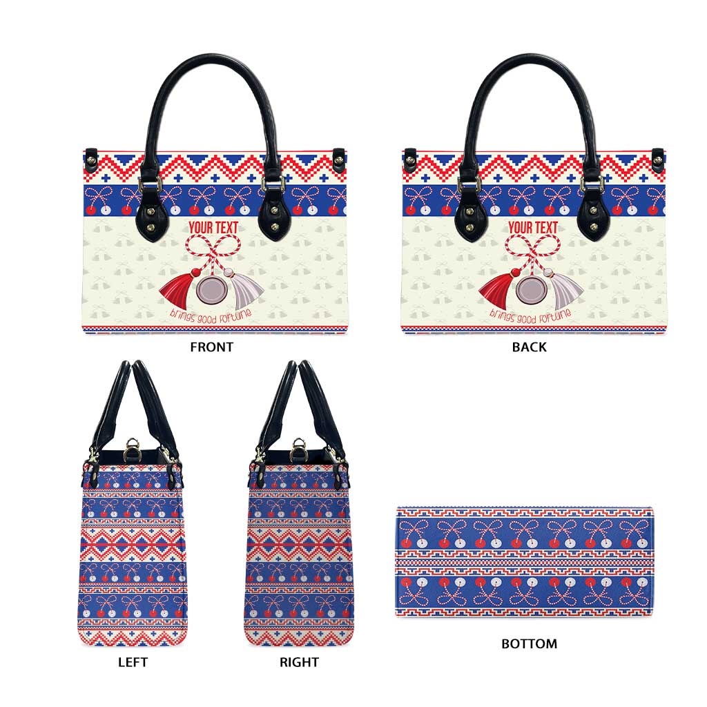 Personalized Moldova Christmas Leather Bag Martisor Moldova Traditional - Wonder Print Shop