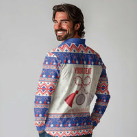 Personalized Moldova Christmas Long Sleeve Polo Shirt Martisor Moldova Traditional - Wonder Print Shop