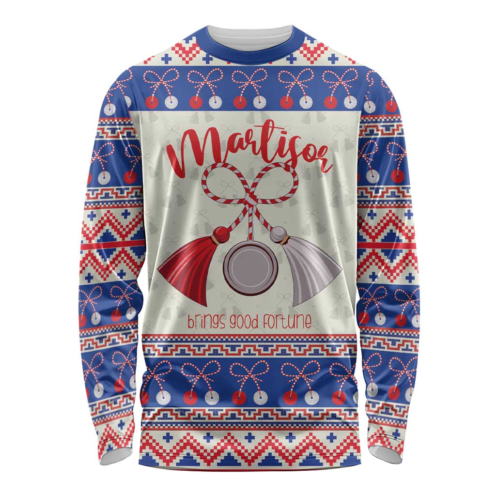 Personalized Moldova Christmas Long Sleeve Shirt Martisor Moldova Traditional - Wonder Print Shop