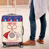 Personalized Moldova Christmas Luggage Cover Martisor Moldova Traditional - Wonder Print Shop