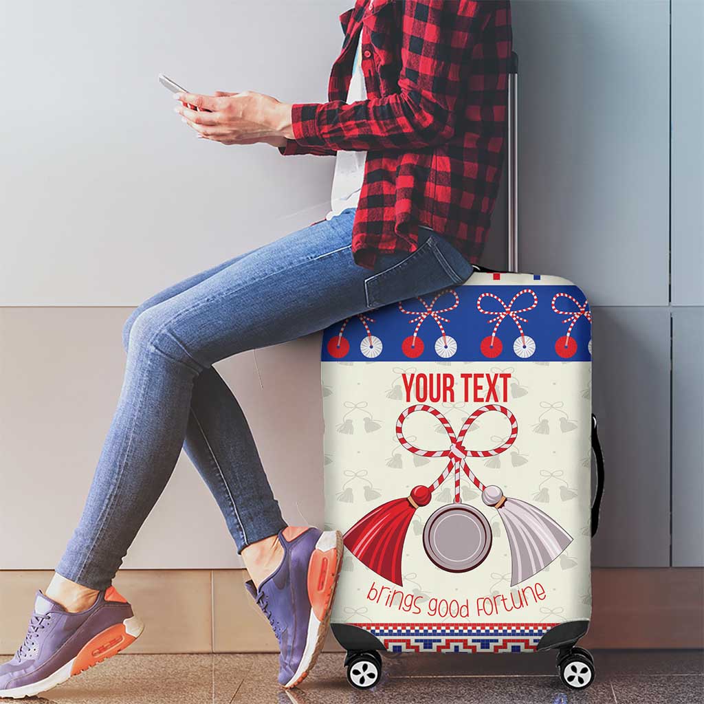 Personalized Moldova Christmas Luggage Cover Martisor Moldova Traditional - Wonder Print Shop