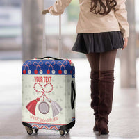 Personalized Moldova Christmas Luggage Cover Martisor Moldova Traditional - Wonder Print Shop