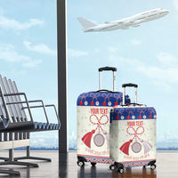 Personalized Moldova Christmas Luggage Cover Martisor Moldova Traditional - Wonder Print Shop