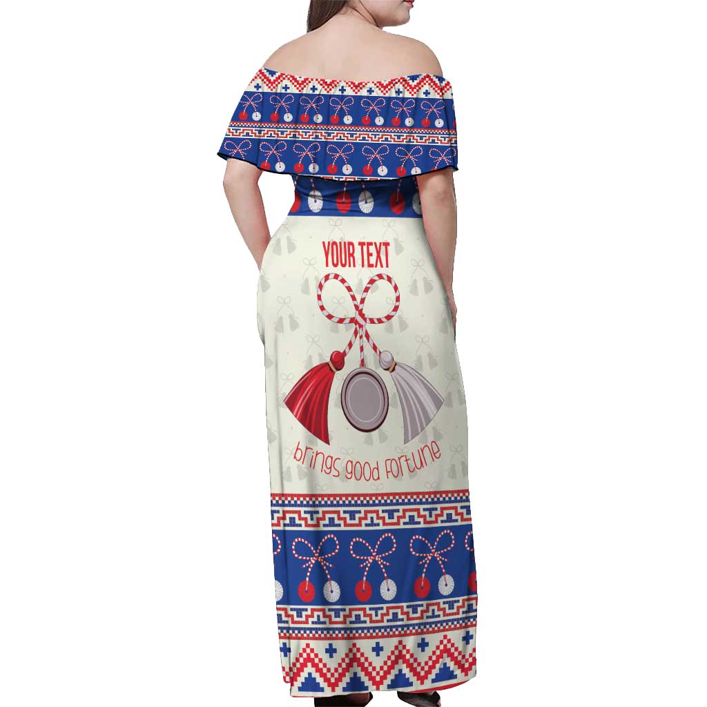Personalized Moldova Christmas Off Shoulder Maxi Dress Martisor Moldova Traditional - Wonder Print Shop