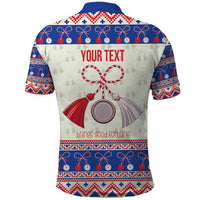 Personalized Moldova Christmas Polo Shirt Martisor Moldova Traditional - Wonder Print Shop