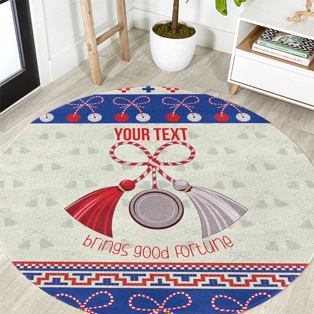 Personalized Moldova Christmas Round Carpet Martisor Moldova Traditional - Wonder Print Shop