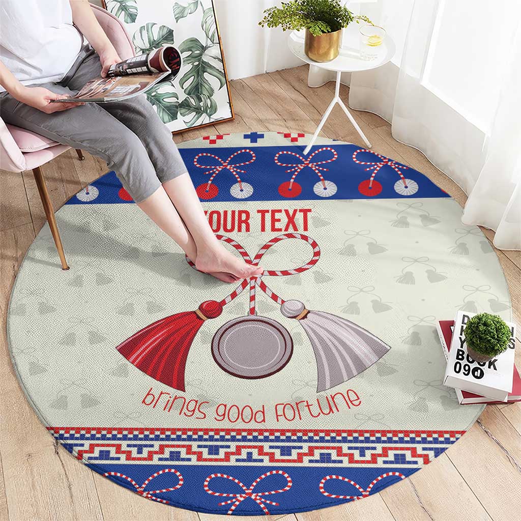 Personalized Moldova Christmas Round Carpet Martisor Moldova Traditional - Wonder Print Shop