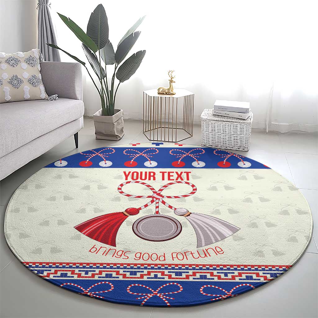 Personalized Moldova Christmas Round Carpet Martisor Moldova Traditional - Wonder Print Shop