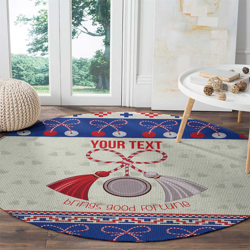 Personalized Moldova Christmas Round Carpet Martisor Moldova Traditional - Wonder Print Shop