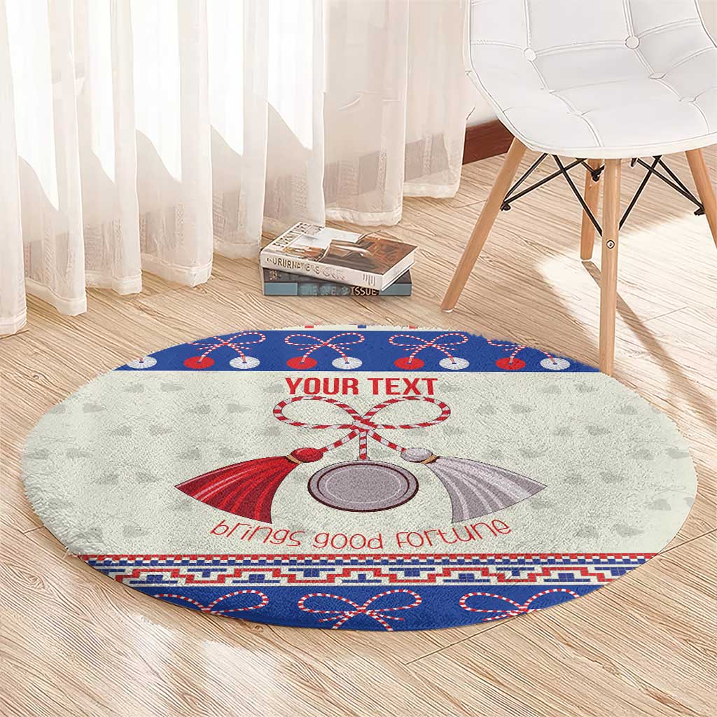 Personalized Moldova Christmas Round Carpet Martisor Moldova Traditional - Wonder Print Shop
