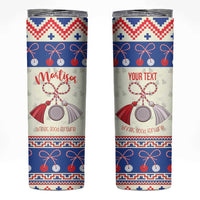 Personalized Moldova Christmas Skinny Tumbler Martisor Moldova Traditional - Wonder Print Shop