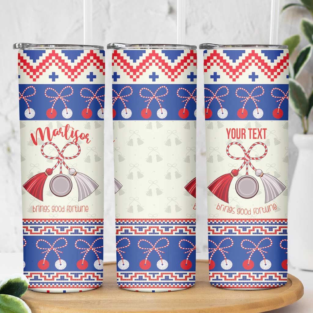 Personalized Moldova Christmas Skinny Tumbler Martisor Moldova Traditional - Wonder Print Shop