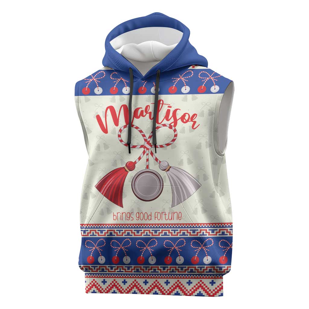 Personalized Moldova Christmas Sleeveless Hoodie Martisor Moldova Traditional - Wonder Print Shop