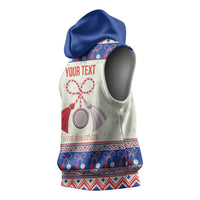 Personalized Moldova Christmas Sleeveless Hoodie Martisor Moldova Traditional - Wonder Print Shop