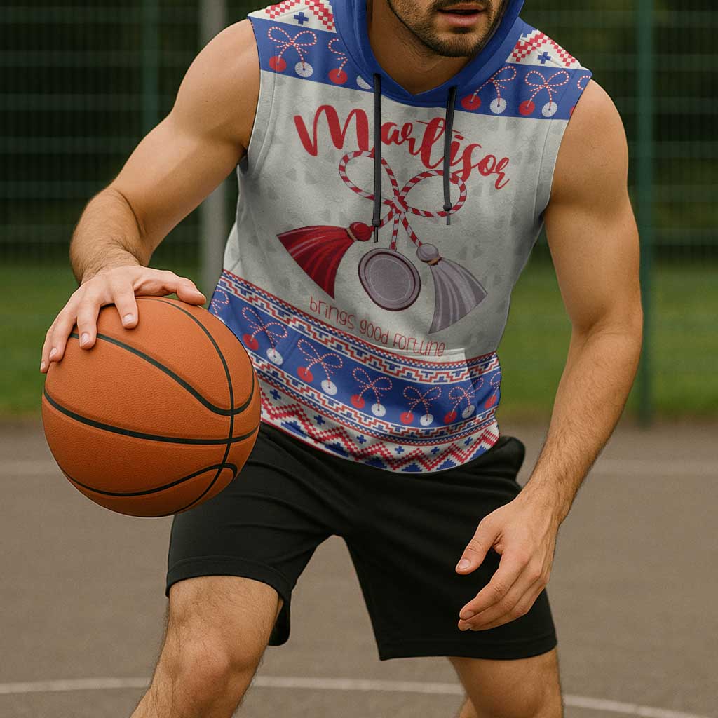 Personalized Moldova Christmas Sleeveless Hoodie Martisor Moldova Traditional - Wonder Print Shop