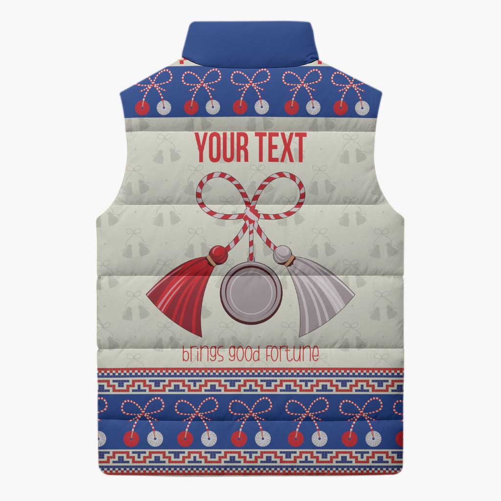 Personalized Moldova Christmas Sleeveless Puffer Jacket Martisor Moldova Traditional - Wonder Print Shop