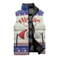 Personalized Moldova Christmas Sleeveless Puffer Jacket Martisor Moldova Traditional - Wonder Print Shop