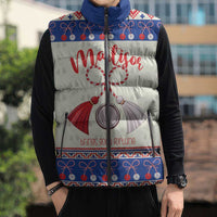 Personalized Moldova Christmas Sleeveless Puffer Jacket Martisor Moldova Traditional - Wonder Print Shop