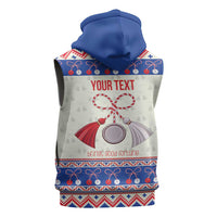 Personalized Moldova Christmas Sleeveless Zip Hoodie Martisor Moldova Traditional - Wonder Print Shop