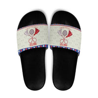Personalized Moldova Christmas Slide Sandals Martisor Moldova Traditional - Wonder Print Shop