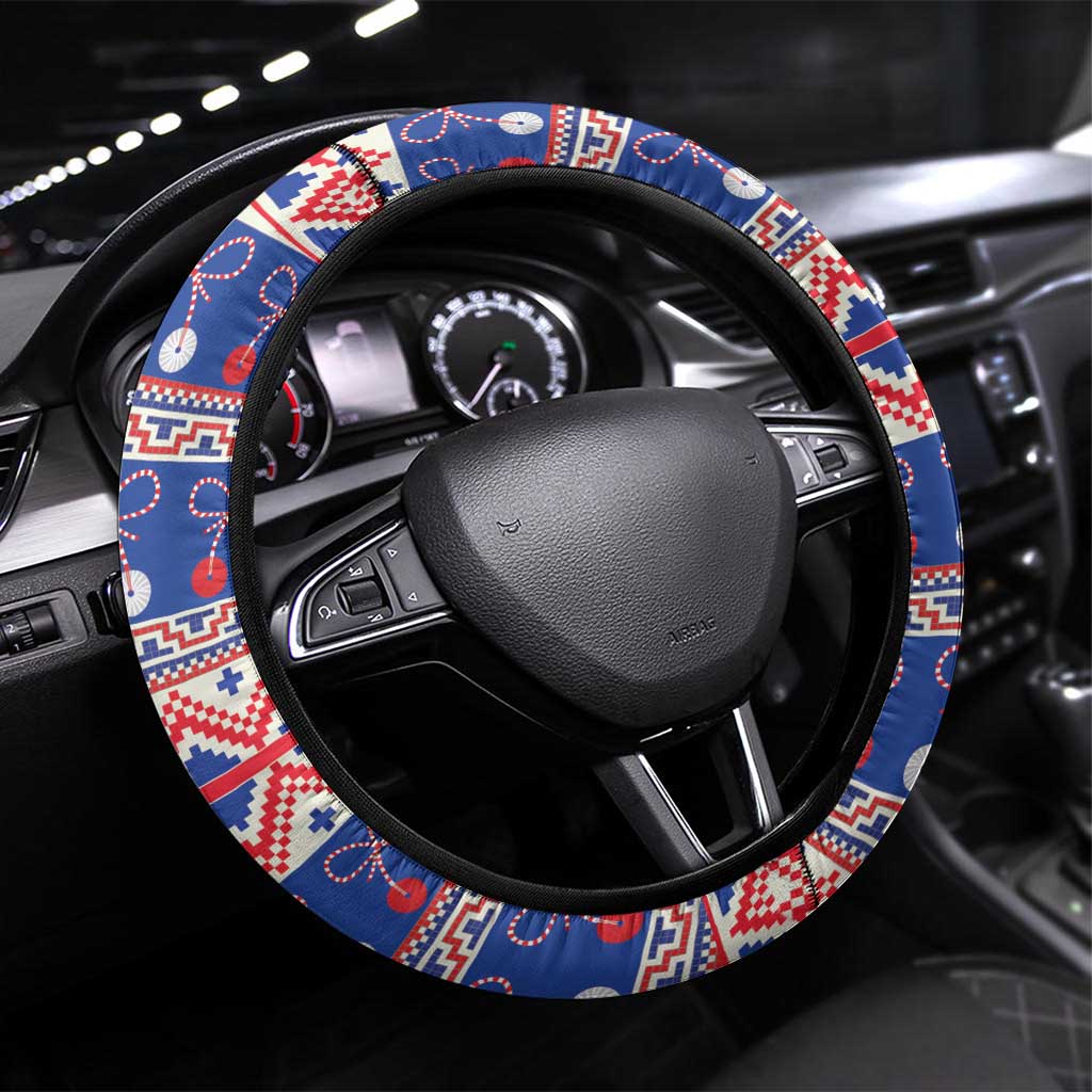Moldova Christmas Steering Wheel Cover Martisor Moldova Traditional - Wonder Print Shop