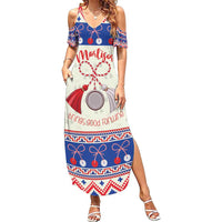 Personalized Moldova Christmas Summer Maxi Dress Martisor Moldova Traditional - Wonder Print Shop