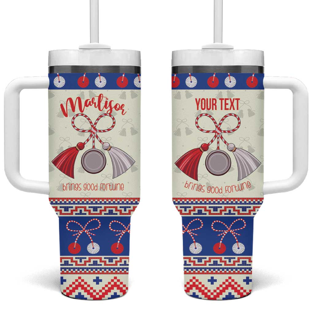 Personalized Moldova Christmas Tumbler With Handle Martisor Moldova Traditional - Wonder Print Shop