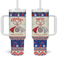 Personalized Moldova Christmas Tumbler With Handle Martisor Moldova Traditional - Wonder Print Shop