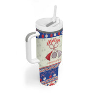 Personalized Moldova Christmas Tumbler With Handle Martisor Moldova Traditional - Wonder Print Shop