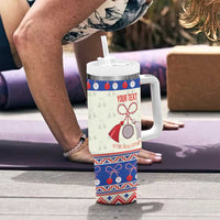 Personalized Moldova Christmas Tumbler With Handle Martisor Moldova Traditional - Wonder Print Shop