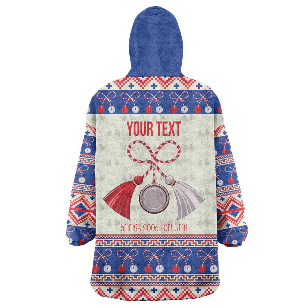 Personalized Moldova Christmas Wearable Blanket Hoodie Martisor Moldova Traditional - Wonder Print Shop