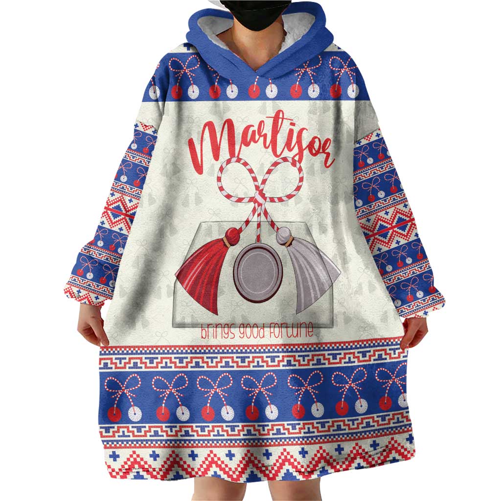 Personalized Moldova Christmas Wearable Blanket Hoodie Martisor Moldova Traditional - Wonder Print Shop
