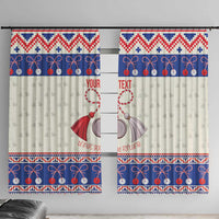 Personalized Moldova Christmas Window Curtain Martisor Moldova Traditional - Wonder Print Shop