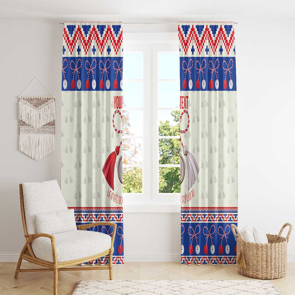 Personalized Moldova Christmas Window Curtain Martisor Moldova Traditional - Wonder Print Shop