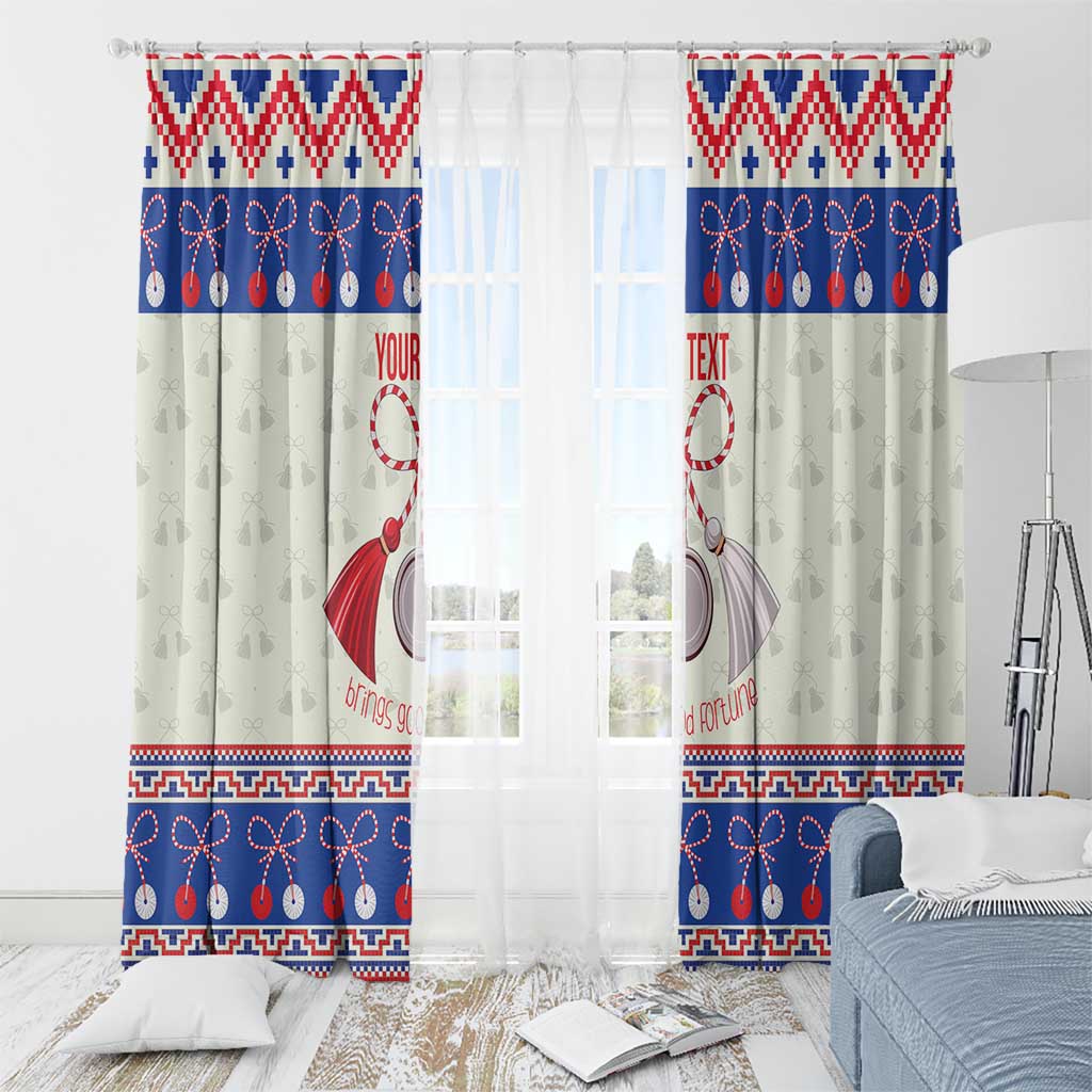 Personalized Moldova Christmas Window Curtain Martisor Moldova Traditional - Wonder Print Shop