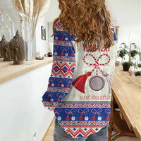 Personalized Moldova Christmas Women Casual Shirt Martisor Moldova Traditional - Wonder Print Shop