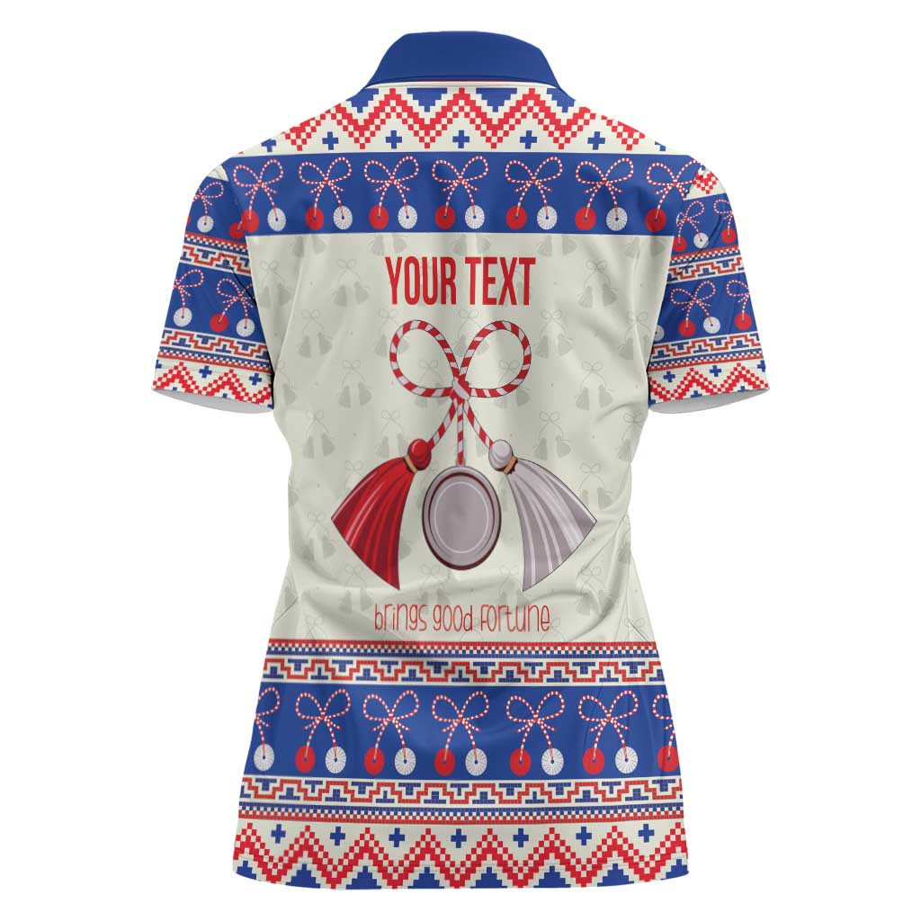 Personalized Moldova Christmas Women Polo Shirt Martisor Moldova Traditional - Wonder Print Shop