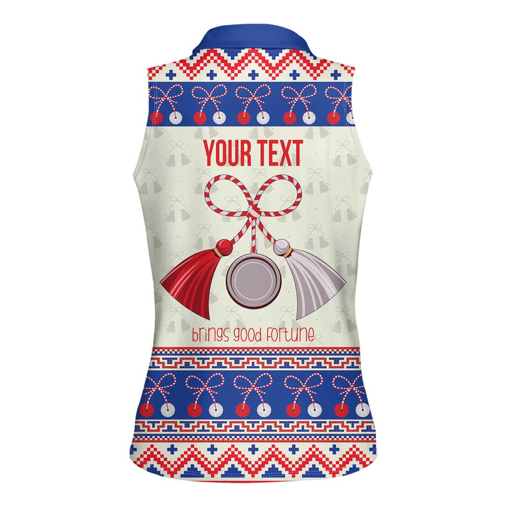 Personalized Moldova Christmas Women Sleeveless Polo Shirt Martisor Moldova Traditional - Wonder Print Shop